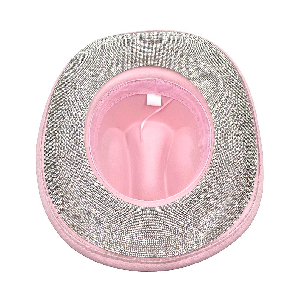 Pink Rhinestone Paved Band Cowboy Western Hat - Picture 2 of 2
